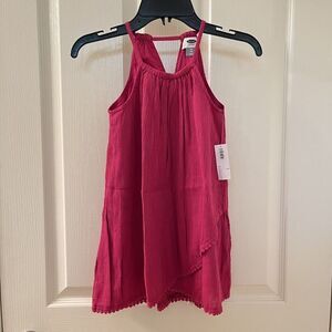 Old Navy Pink Magenta Tulip Front Hem Swing Halter Dress Girls Size 3T NWT